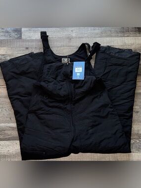 Woolrich Black Women's Snow Bib Pants with Adjustable Straps size large L NWT